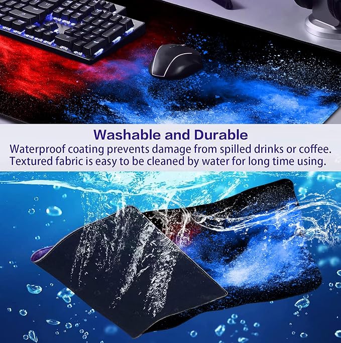 Colorful Starry Sky Mouse Pad, Office, Keyboard, Laptop, and Home Desk Pad | Large Extended Mouse Pad; Full Desk Coverage; Waterproof Coating; Stable Anti-Slide Base For Gaming, Office, Study Daily Use