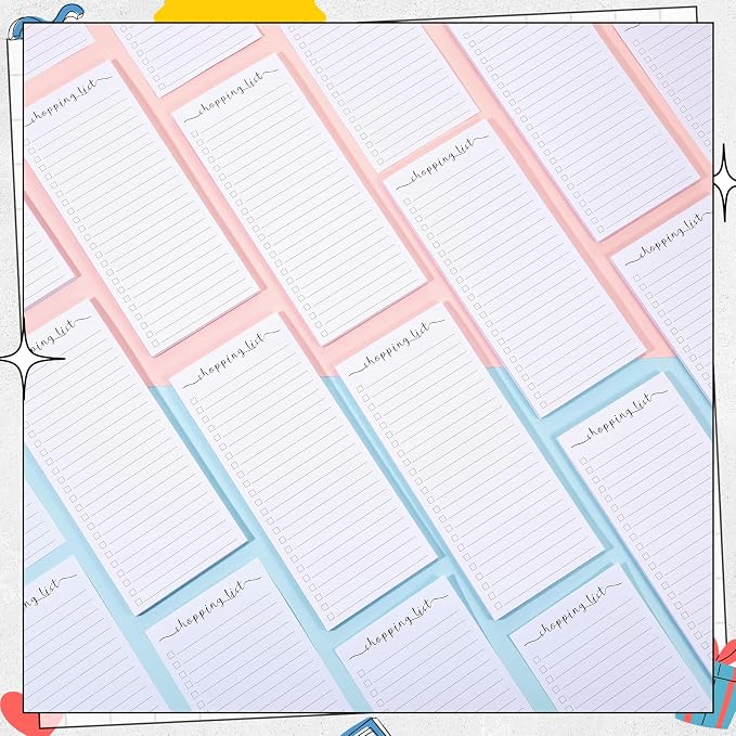 Censen 10 Pack 500 Sheets to Do List Notes Daily Checklist Notepad with 50 Sheets Undated Memo Pad Color Block Shopping List Weekly Plan Notepad Organizer Planners(White,Shopping)