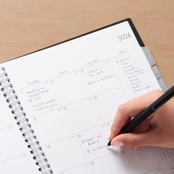 Blue Sky 2024-2025 Academic Year Weekly and Monthly Planner, July 2024 - June 2025, 8.5" x 11", Flexible Cover, Wirebound, Enterprise (150144)