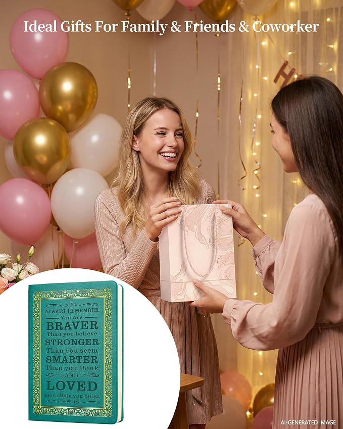 JOHSBYD Journal for Women - A5 Lined Hardcover Notebook and Diary for Teen Girls, 200 Pages 100GSM Bleedproof Paper, Inspirational Back to School College Supplies (Green)