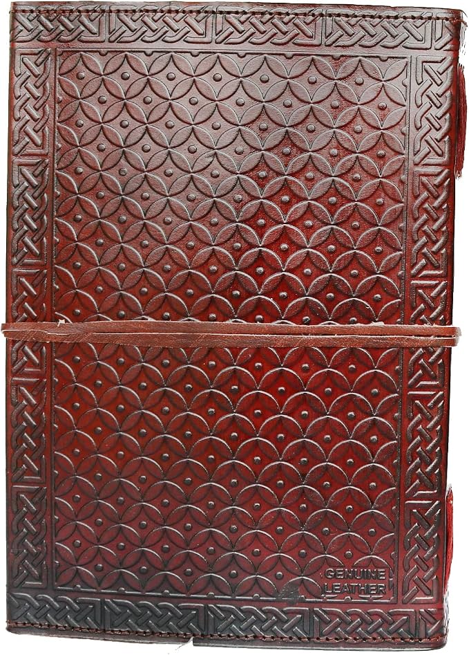 Jaald Handmade Large 10" Embossed Leather Journal Celtic Tree of Life Blank Personal Diary Notebook refillable Gift