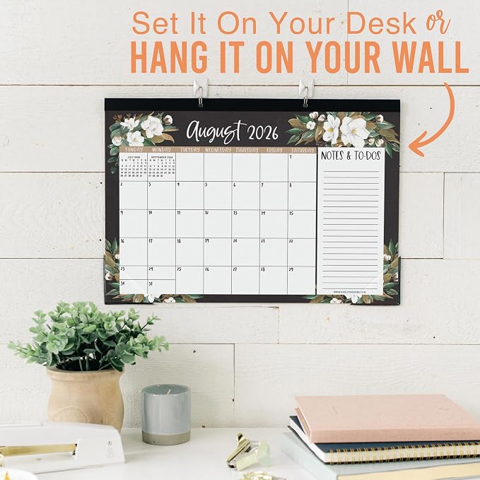 Hadley Designs Large Teacher Desk Calendar 2026-2027 - Desktop Calendar 2026, 18-Month Academic Desk Calendars for School, Home & Office, Cute Classroom Must Haves, Back to School Teacher Gifts