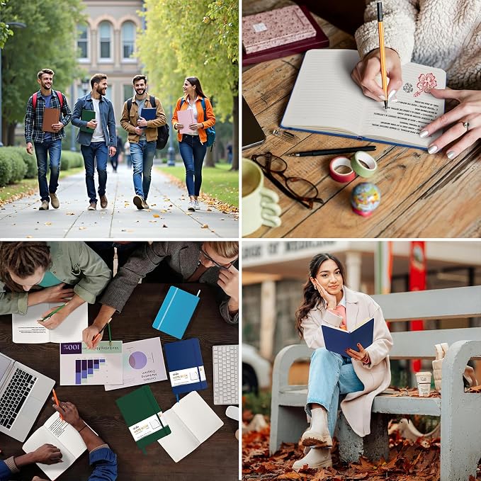 ViVin Lined Journal Notebooks for Work, 192 Pages, Medium 5.5 x 8.3 inch, College Ruled, A5 Hardcover Journaling Notebooks for Writing,1 Pack