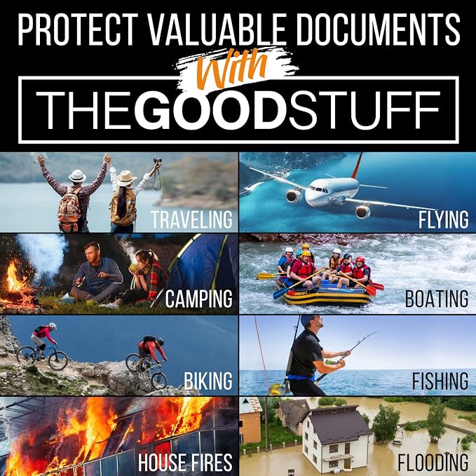 Fireproof Document Pouch (10"x13") - Protect Cash and Papers from Fire | 2000°F Rated - Zippered Water-Resistant Storage for Passports, Certificates, Money and Important Documents