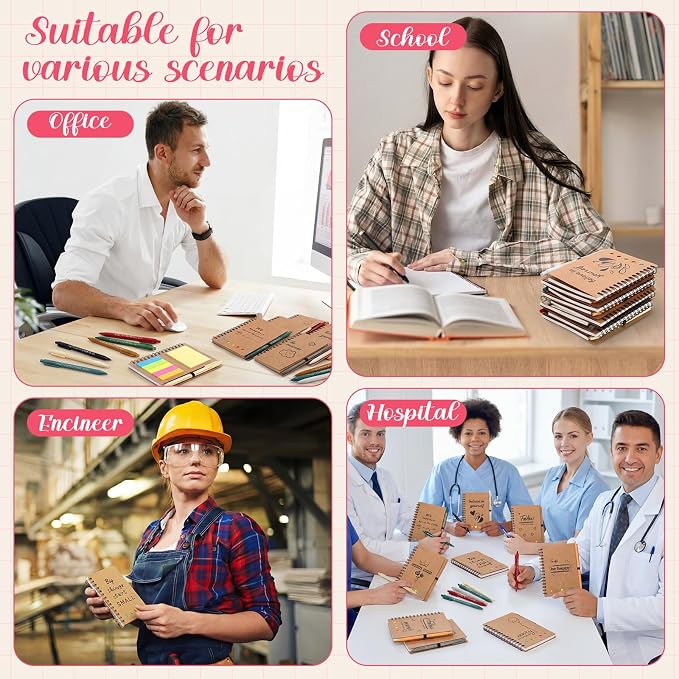 Resurhang 32 Set Back to School Gifts Bulk Teacher Appreciation Inspirational Notebooks Mini Journals with Pens Thank You Gifts for Students Employee Coworker Staff Office Supplies