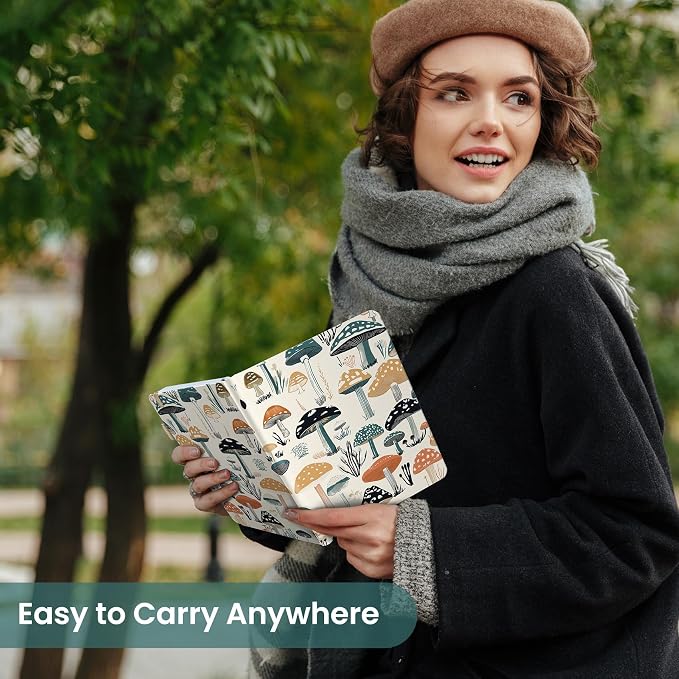 Taja Aesthetic Lined Journal for Women, Pretty 6" x 8" Notebook for Work & Note with 160 College Ruled Pages, Hardcover Leather Notebook for Journaling, Note Taking, Bible Study, Mushrooms Grove