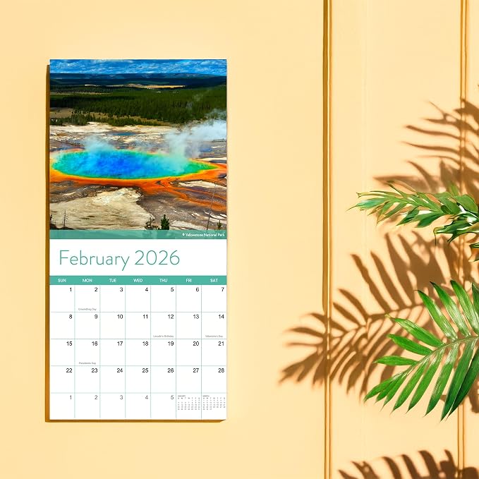 2026 National Parks Wall Calendar | Beautiful Outdoor Nature Landscapes Calendar of US State Parks Scenery for 2026, Great Calendar Stocking Stuffer Gift for Men or Women