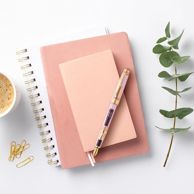 Cross Bailey Light Translucent Pink Sapphire Resin Extra-Fine Nib Fountain Pen - Professional Pen for Effortless Writing - Journaling, Note-Taking & More - Black Ink - Easy Handling