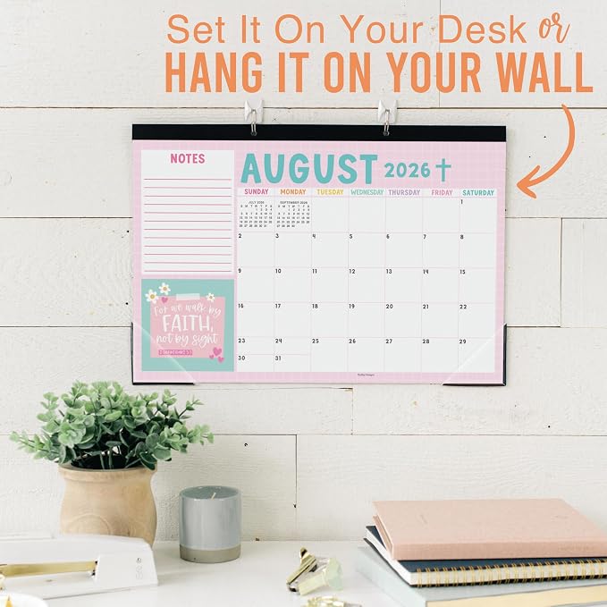 Hadley Designs Large Teacher Desk Calendar 2026-2027 - Desktop Calendar 2026, 18-Month Academic Desk Calendars for School, Home & Office, Cute Classroom Must Haves, Back to School Teacher Gifts
