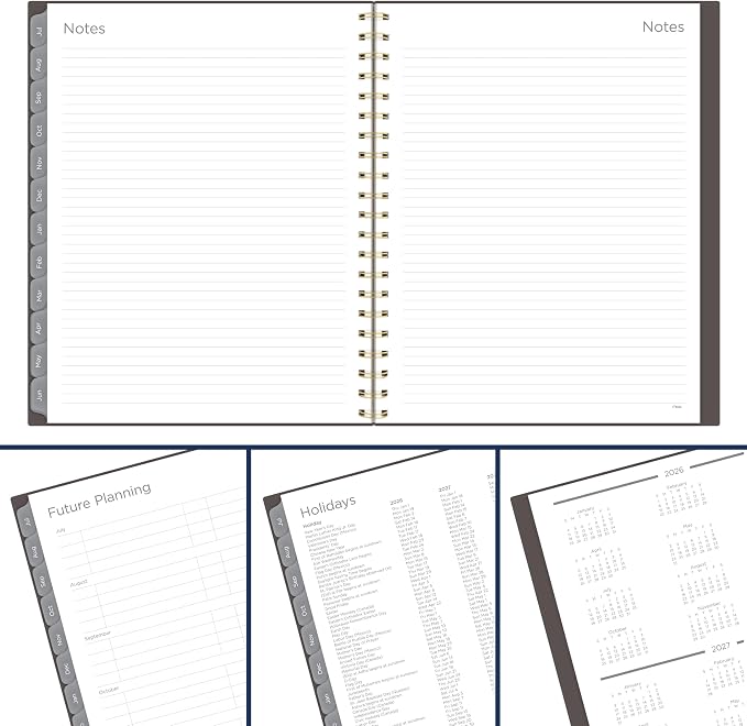 Mead Planner 2026-2027 Weekly & Monthly Academic 15-Month April-June, 8.5" x 11", Ground Coffee (CAW62004), (Pack of 12)