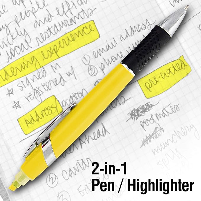 SyPen Highlighter with Ballpoint Pen Combo, Comes in an array of bright colors, 10 pack