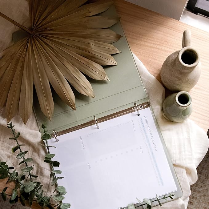 Samsill Plant-Based 1 Inch Durable D-Ring, View Binder, Eco-Friendly, USDA Certified Biobased, 2 Pack, Sage Green