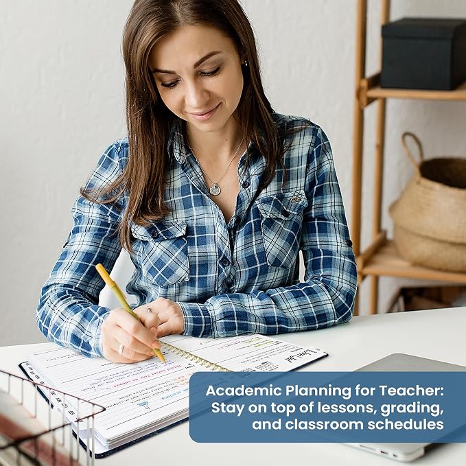Planner 2026-2027, Academic Year Monthly and Weekly Calendar Planner, Jul 2026 - Jun 2027, Hardcover Teacher Student Planning Agenda book with Tabs, Perfect for School Office Supplies, 8.5" x 11" - Golden Tide