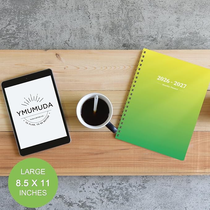 Monthly Planner 2026-2028,2 Year Monthly Calendar Planner,JUL 2026-JUN 2028 | A4(8.5" x 11"),24 Months Planner with Tabs, Spiral Bound, PVC Cover, Inner Pocket for Student, Teacher, School and Office Use
