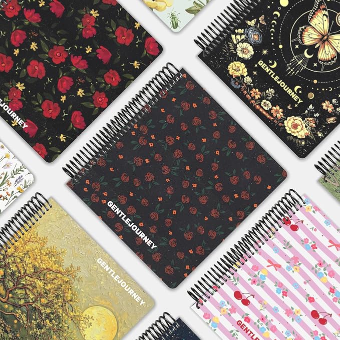 Hardcover Sketchbook,7.2"x8.3"Spiral Bound Drawing Pad,Midnight Roses | 150gsm(92lb)Acid-Free Thick Paper,Blank Art Journal for Adults,Artists&Beginners,Ideal for Sketching,Doodling and Mixed Media