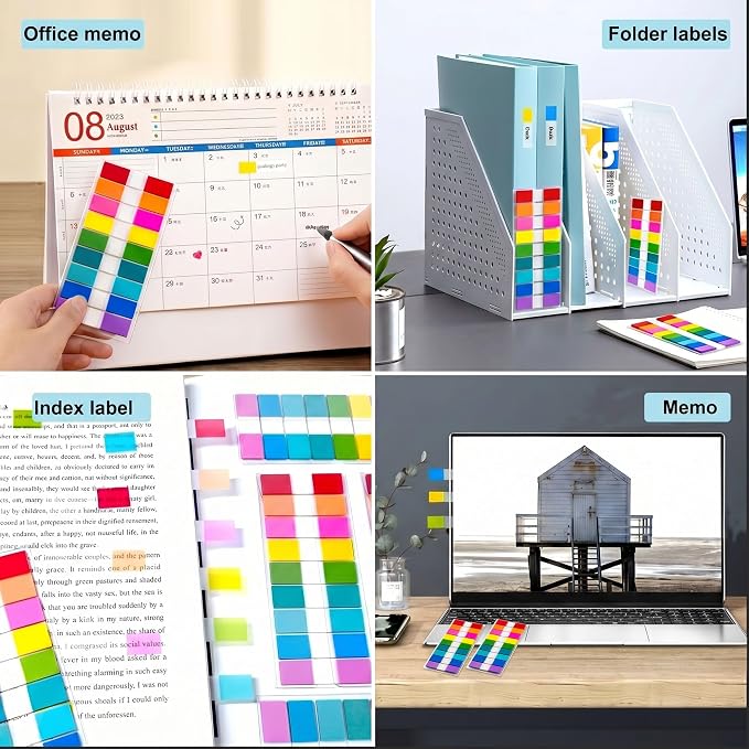 Ericter Transparent Sticky Tabs Writable Book Tabs 720PCS Repositionable PET Clear Page Markers Index Tabs for Notebooks Study Office Use Adults Artists