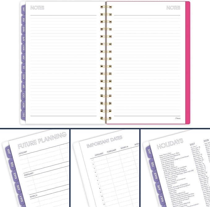 Mead Cambridge 2027 Planner, Weekly & Monthly, 15-Month Oct-Dec, 5.5" x 8.5", Neochrome (1805-200-27)