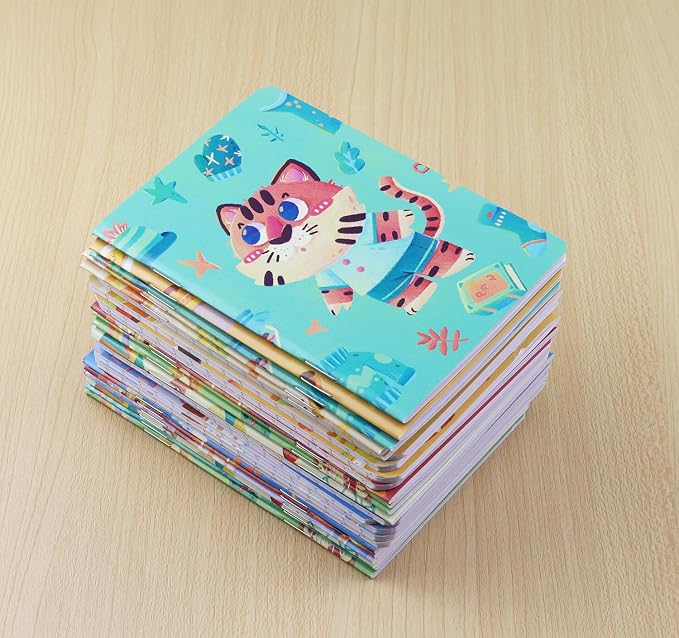 24pcs Mini Notebooks,3.5" x 5" Pocket Notepads,Small Journal for School Office Home Travel Gift Supplies(Animal)