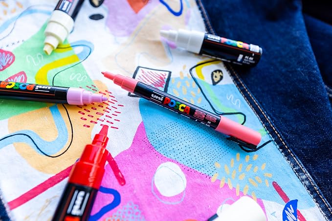 POSCA® PC-5M Paint Markers, 8 Count Medium Reversible Tip Set (1.8–2.5 mm) | Water-Based Opaque Paint Pens for Rock Painting, Wood, Glass, Crafts & Art Projects