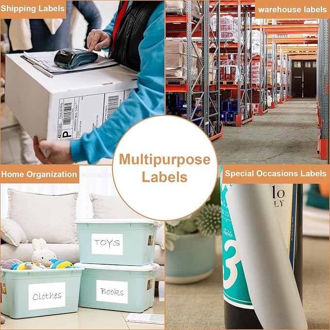 Shipping Labels 2 Per Sheet Round Corner Half Sheet Labels Mailing Labels for Packages Laser & Inkjet Printer Labels, 8126/5126 (500sheet-1000labels)