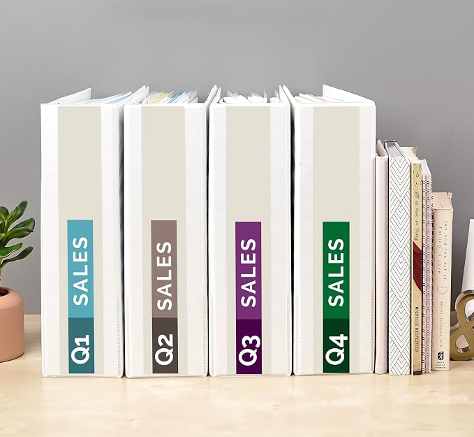 Avery Standard View 3 Ring Binders, 3" Round Rings, 460-Sheet Capacity, 3.5 Inch Wide Spine, White Binders, Ideal for Lightweight Organization and Occasional Referencing (12-Pack of 05741)