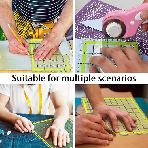 UOOU 9.5 inch Quilting Ruler, Square Quilting Rulers Fabric Cutting Ruler | Acrylic Sewing Ruler Quilters Rulers Clear Mark for Easy Precision Cutting and Crafts Quilting and Sewing