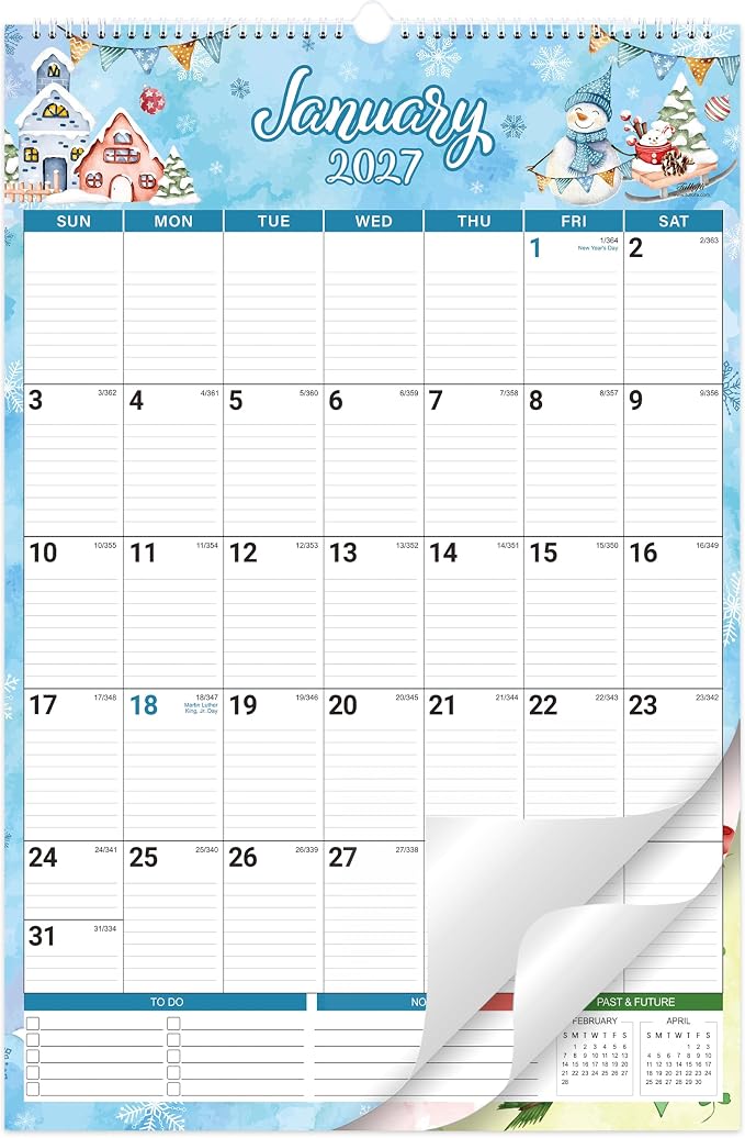 2027 wall calendar - 2027 Large Wall Calendar, Jan. 2027 - Dec. 2027, 15.4'' x 23'', Big Calendars 2027, 12-Month Paper Hanging Planner Wall with Julian Date for Office Home Planning & Organizing - 12 Different Themes