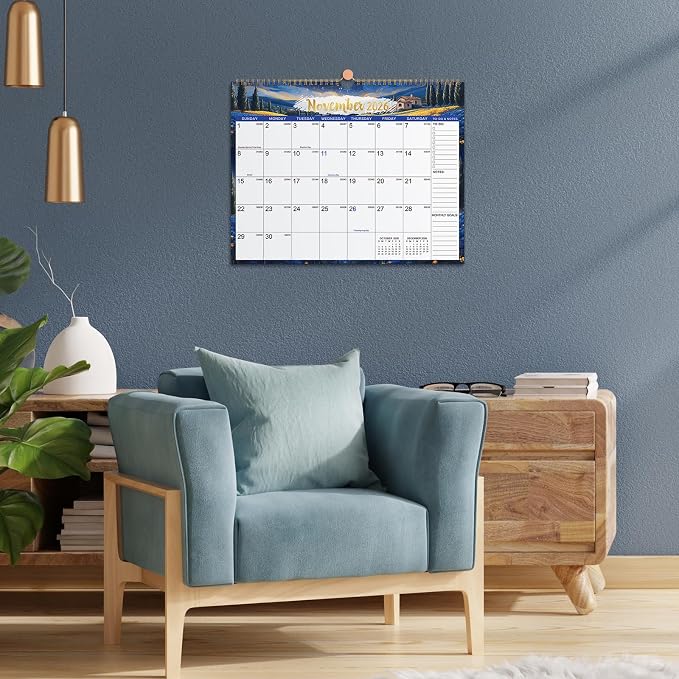 Calendar 2026-2027 - Wall Calendar 26-27, Jul 2026 - Dec 2027, 15" x 11.5" | 2026-2027 Monthly Wall Calendar, 18 Months Calendar, Large with Hook, Perfect for Organizing, For Home, Office And Classroom