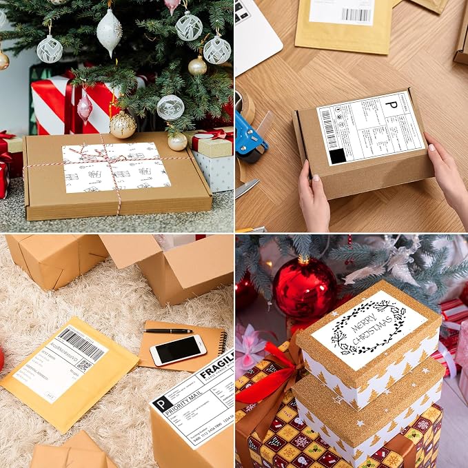 Half-Sheet Printable Shipping Labels- 5 1/2 x 8 1/2- Matte White Mailing Labels- Laser/Inkjet Compatible - 50/Pack