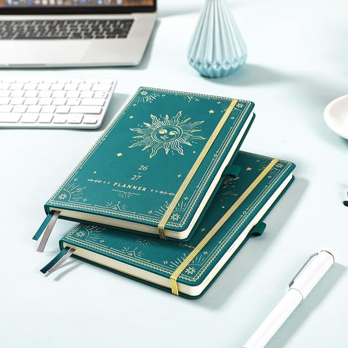 Planner 2026-2027 - Academic Planner 2026-2027, July 2026 - June 2027, 5.75" x 8.25", 2026-27 Weekly and Monthly Planner, Faux Leather planner 26-27 with Back Pocket & 40 Notes Pages - Teal