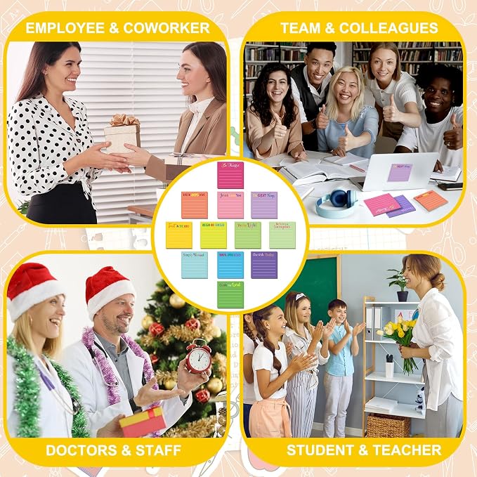 Yinder 24 Pcs Inspirational Sticky Notes, Back to School Supplies, Cute Motivational Sticky Notes Pad Employee Appreciation Gifts Bulk for Teacher Coworker Office 3 x 3'' (Bible,Dark Color)