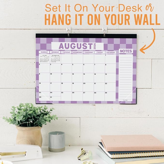Hadley Designs Large Teacher Desk Calendar 2026-2027 - Desktop Calendar 2026, 18-Month Academic Desk Calendars for School, Home & Office, Cute Classroom Must Haves, Back to School Teacher Gifts