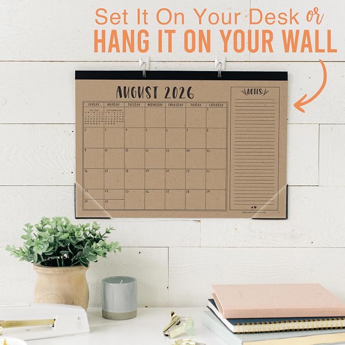 Hadley Designs Large Teacher Desk Calendar 2026-2027 - Desktop Calendar 2026, 18-Month Academic Desk Calendars for School, Home & Office, Cute Classroom Must Haves, Back to School Teacher Gifts