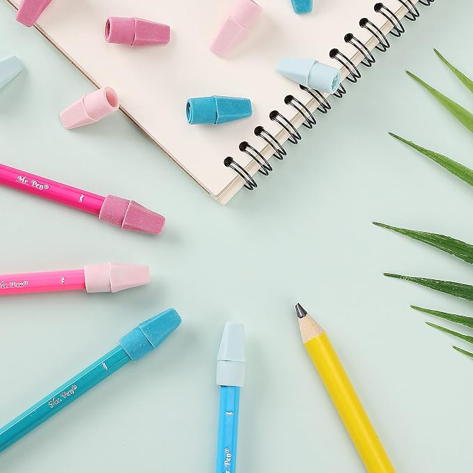 Mr. Pen- Pencil Erasers Toppers, 120 Pack, Muted Pastel Colors | Erasers for Pencil, Pencil Top Erasers