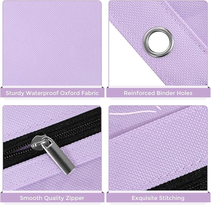 SKYDUE Pencil Pouch for 3 Ring Binder, 3 Compartment Zipper Pencil Case, Large Capacity Pen Organizer with Clear PVC Window for School Supplies, Students, Kids & Teachers