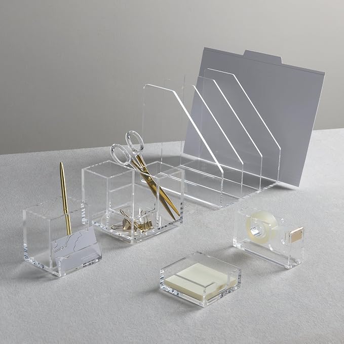 Gartner Studios 360 Degree Rotating Acrylic Carousel Pen Holder, 5” x 5”