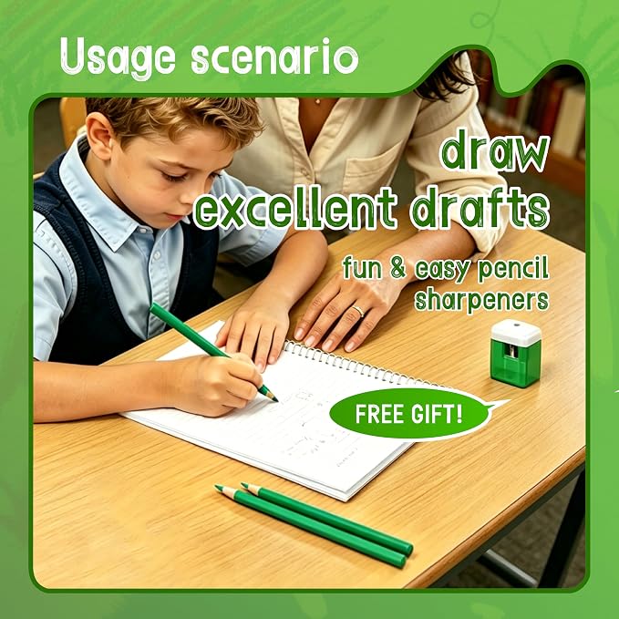 24 Piece Green Colored Pencils Set with Sharpener, Pre-Sharpened Professional Wooden Art Pencils for Artists Drawing and Sketching, Premium Colored Tone Supplies Delivering Detailed Painting(Green)