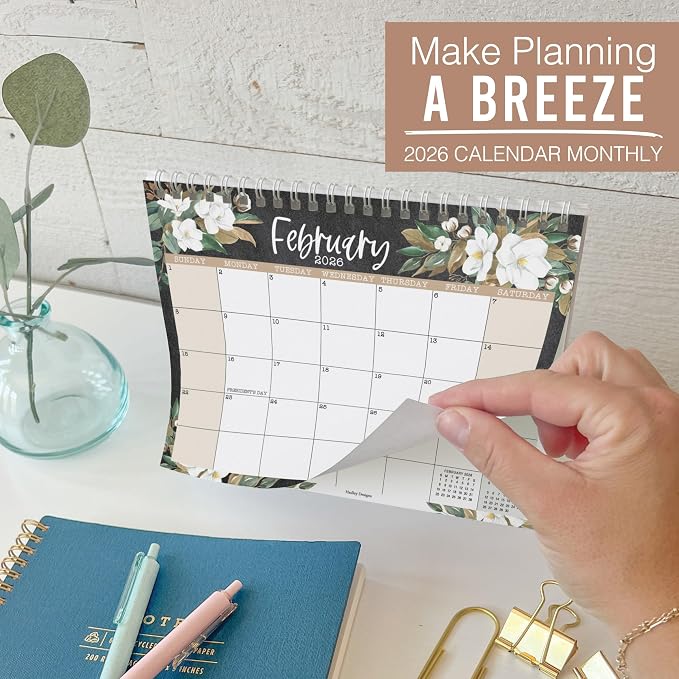 Small Desk Calendar 2026-2027 Standing Flip - 18-Month 2026 Desk Calendar Small for Home, Office & School, Standing Desks Calendars 2026-2027, Mini Desks Calendars, Back to School Teacher Gifts