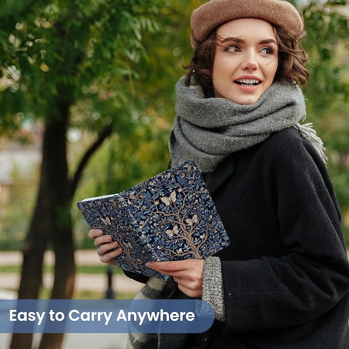 Taja Aesthetic Lined Journal for Women, Pretty 6" x 8" Notebook for Work & Note with 160 College Ruled Pages, Hardcover Leather Notebook for Journaling, Note Taking, Bible Study, Gilded Wings