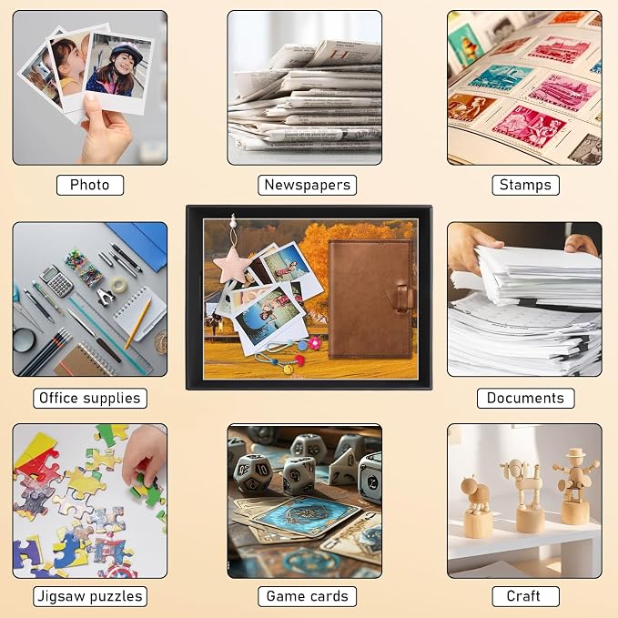 AOBOPLE 8 Pack Photo Storage Box,11" x 14" x 4" Archival Storage Box with Lids,Protective Storage Box for Photo,Pictures,11x14 Documents, Keepsakes and Jewelry Home and Office Organizer