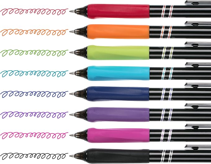 Mr. Pen- Retractable Gel Pens, 8 Pack, 0.7mm Fine Point Colorful Ink | Fast-Dry & Smooth Writing Pens for Note-Taking, Journaling, Office, School & Everyday Use