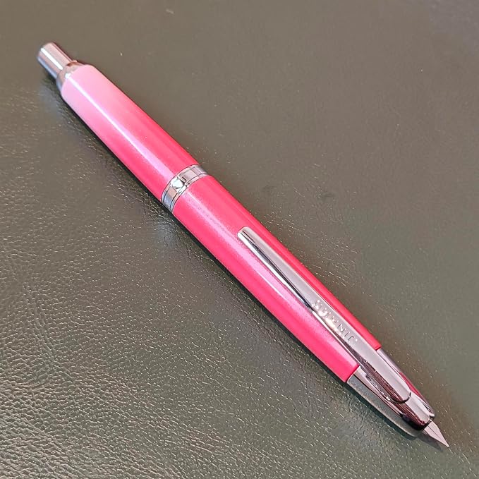 JH10 Press Fountain Pen Fine Nib with Velvet bag, Retractable Nib Calligraphy Ink Pen with Converter Writing (Gradient Red)