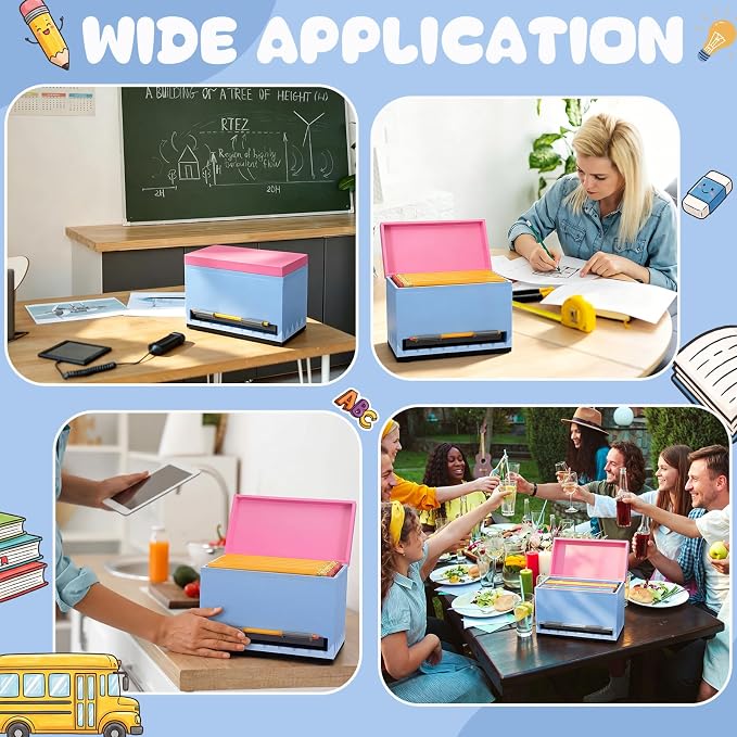 Yalikop 1 Pc Wooden Pencil Dispenser for Classroom Pastel Wood Pencils Holder for up to 200 Pencils Reusable Straw Dispenser for Home Office Teachers Supplies Storage (Pencil,Light Blue)