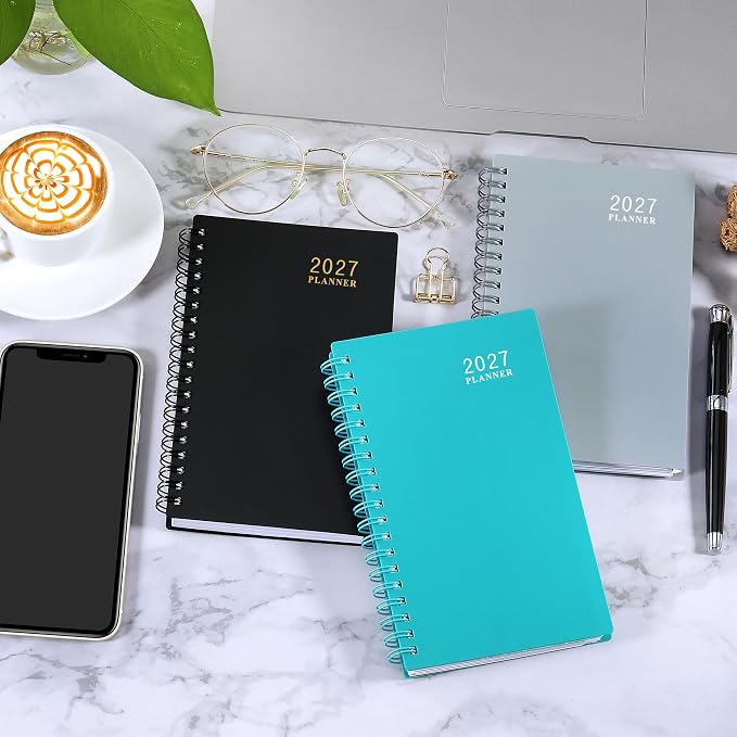 2027 Pocket Calendar/Planner - Weekly & Monthly Pocket Planner for Purse, Jan. 2027 - Dec. 2027, 6.8" x 4.1", Strong Twin - Wire Binding, Plastic Cover