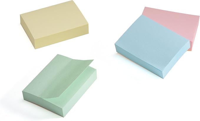 Sticky Notes, Mini Self-Stick Memo Notes - Self Adhesive - 1 ½ X 2 Inches - 100 Sheets Per Pad, 24 Pads Per Pack - Premium Quality - for Home, Office, School (Pastel)
