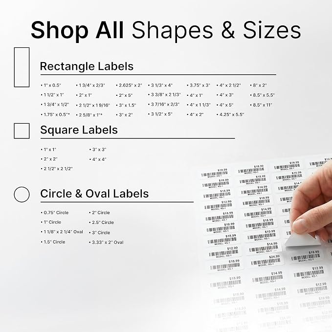 1.75" X 0.5" Matte White Return Address Labels (100 Sheets, 8000 Stickers) Mailing Labels for Envelopes, File Folder Stickers for Laser & Inkjet Printers - Spartan Industrial Template R002