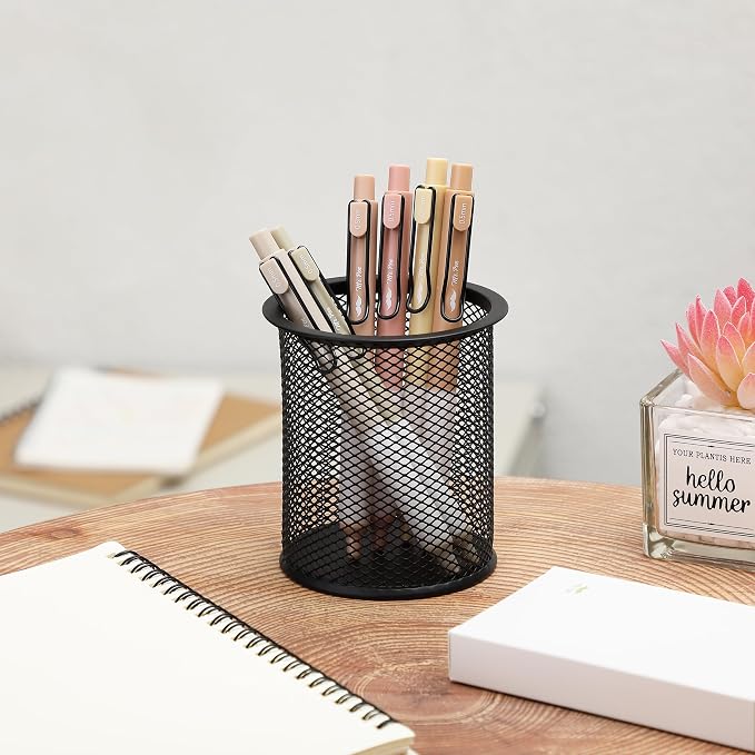 Mr. Pen- Retractable Gel Pens, 6 Pack, Black Ink, Boho Barrels | Fine Point 0.5 mm, Fast Dry, Smooth Writing, Cute Pens for Drawing, Writing Planner and School Supplies