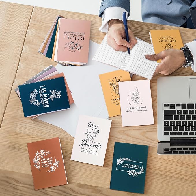 Tatuo 24 Pcs Positive Affirmation Notebooks for Women Inspirational Notebook Small Motivational Encouragement Notepads Daily Affirmations Journal for End of Year Students Teacher Coworker Self Care