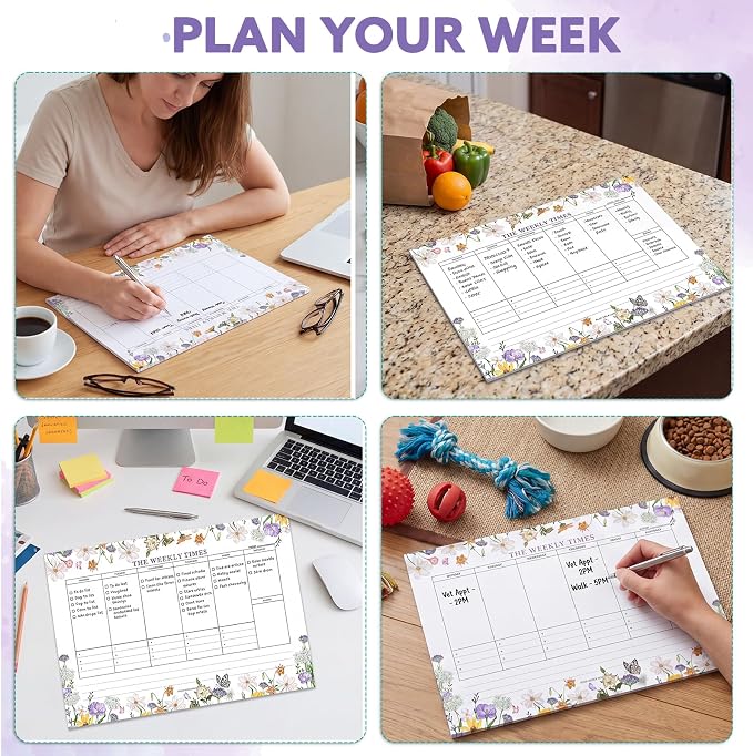 60 Sheets Weekly Pad, Tear Off Weekly Planner Notepad with Daily Schedule Weekly to Do List Notepad(7x10”)