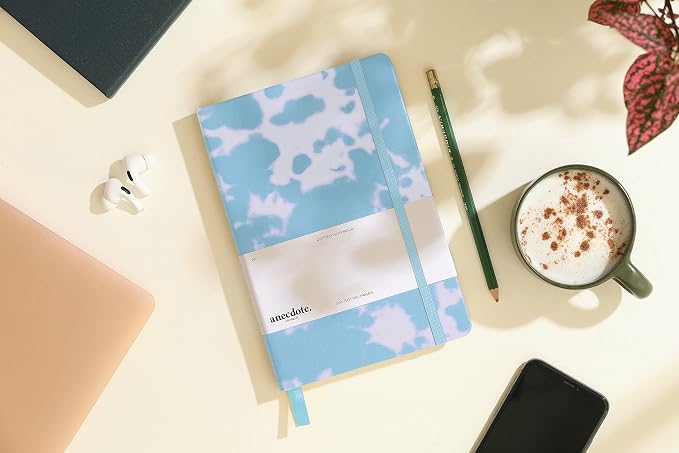 ANECDOTE. Dotted Journal Notebook, 192 Pages, A5 size: 8.3" x 5.4", Thick 100 GSM Paper, Dotted, Hardcover. Journal for Women and Men, Perfect Notebook for School, Work and Travel (Tie Dye)